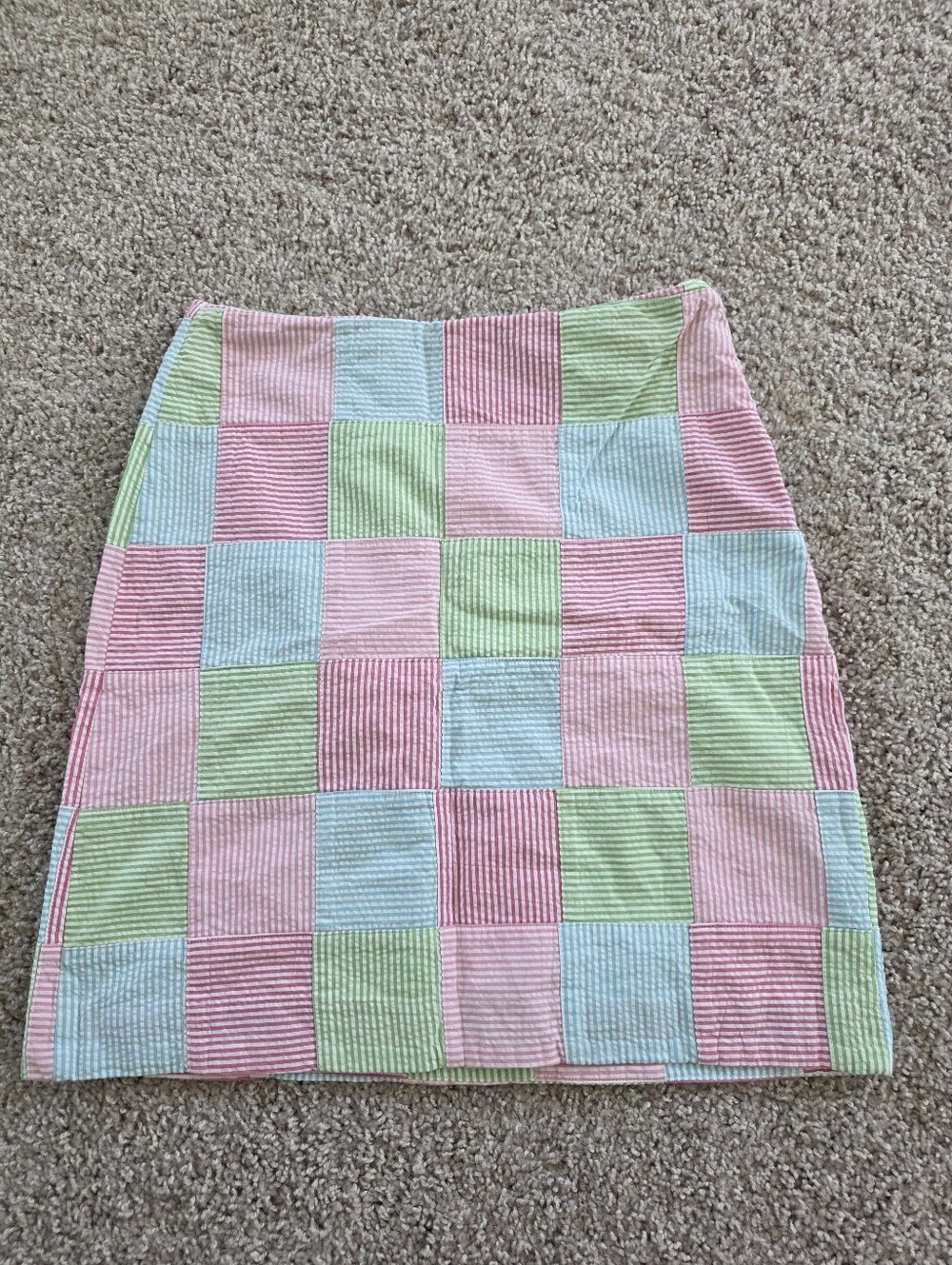 Talbots Canvas Patchwork Stripe Skirt
